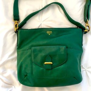 Fossil green crossbody handbag